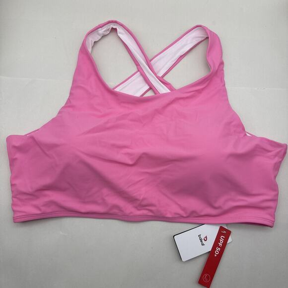Women's Swim Bra Modest High Neck Bikini Top Quick Dry UPF 50+Bathing Suit Sz-42 - Picture 1 of 15